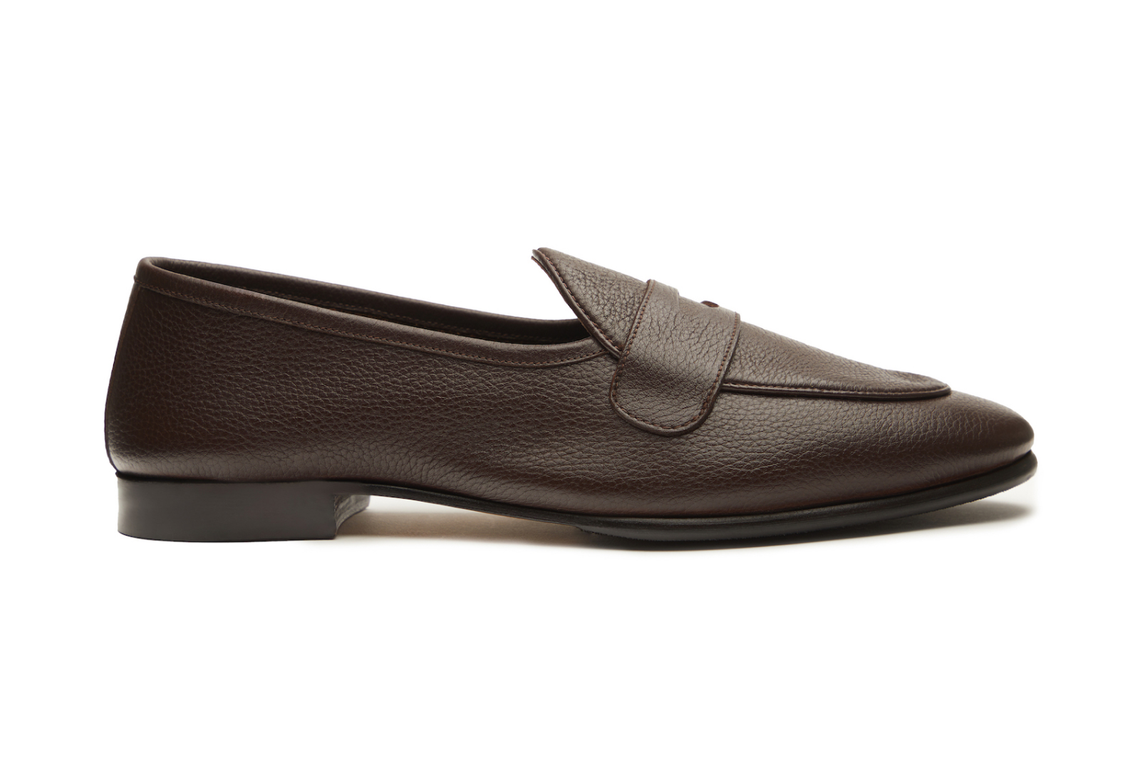 Belgian Loafers With Penny Saddle In Dark Brown